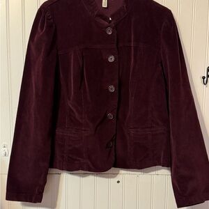 Elegant Women's Dark Red Corduroy Blazer Sz lg